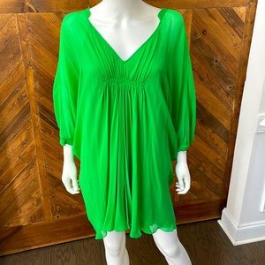 DVF Classic high/low dress…beautiful green!